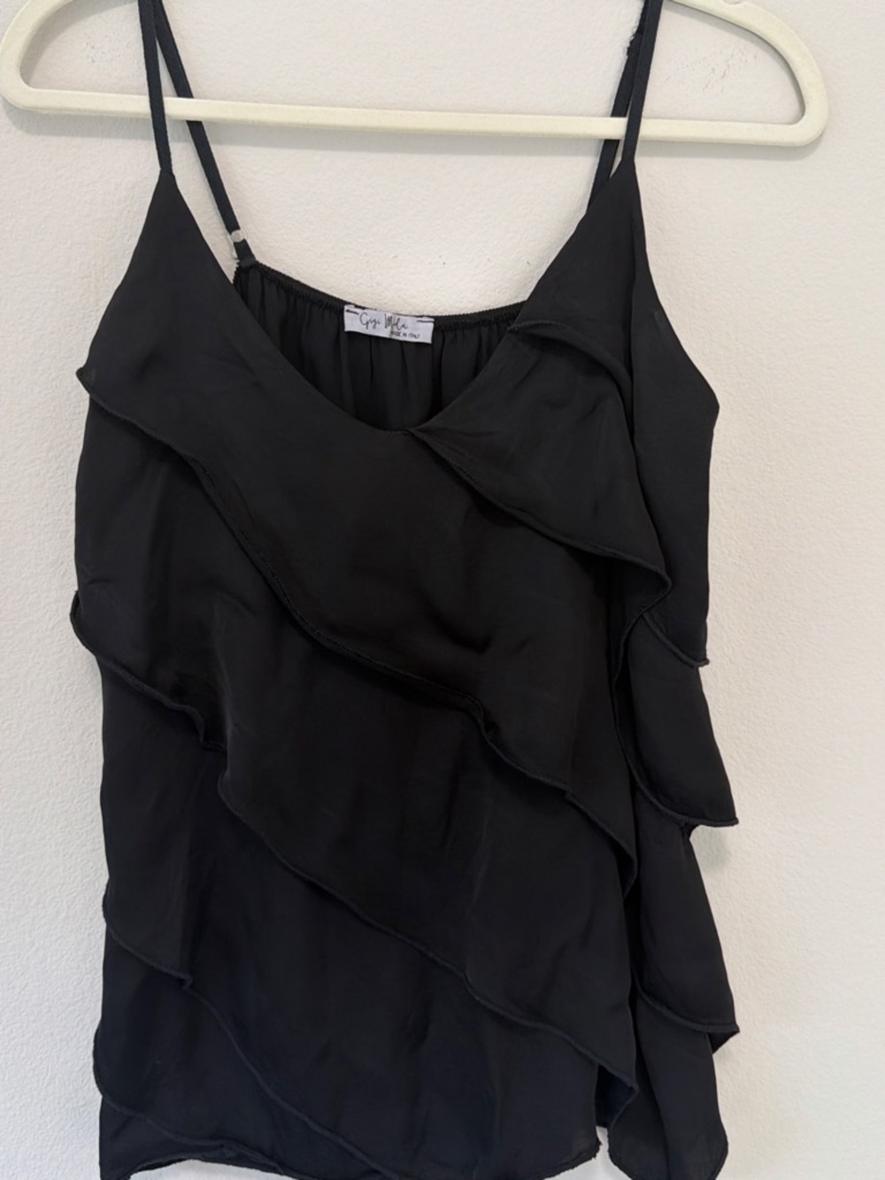 Black Ruffle Cami Top - Women